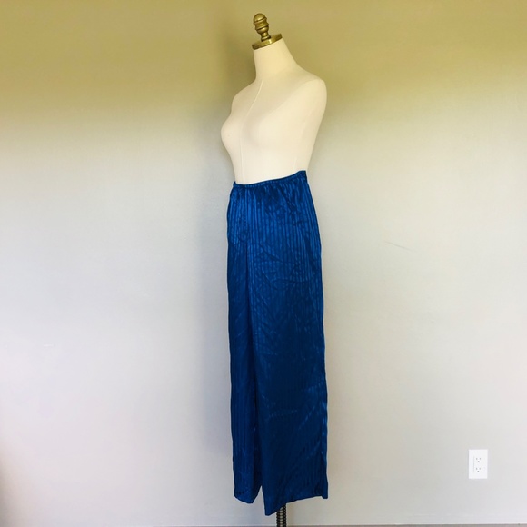 Blue Stripe Satin Sleep Pants Medium - Picture 5 of 7